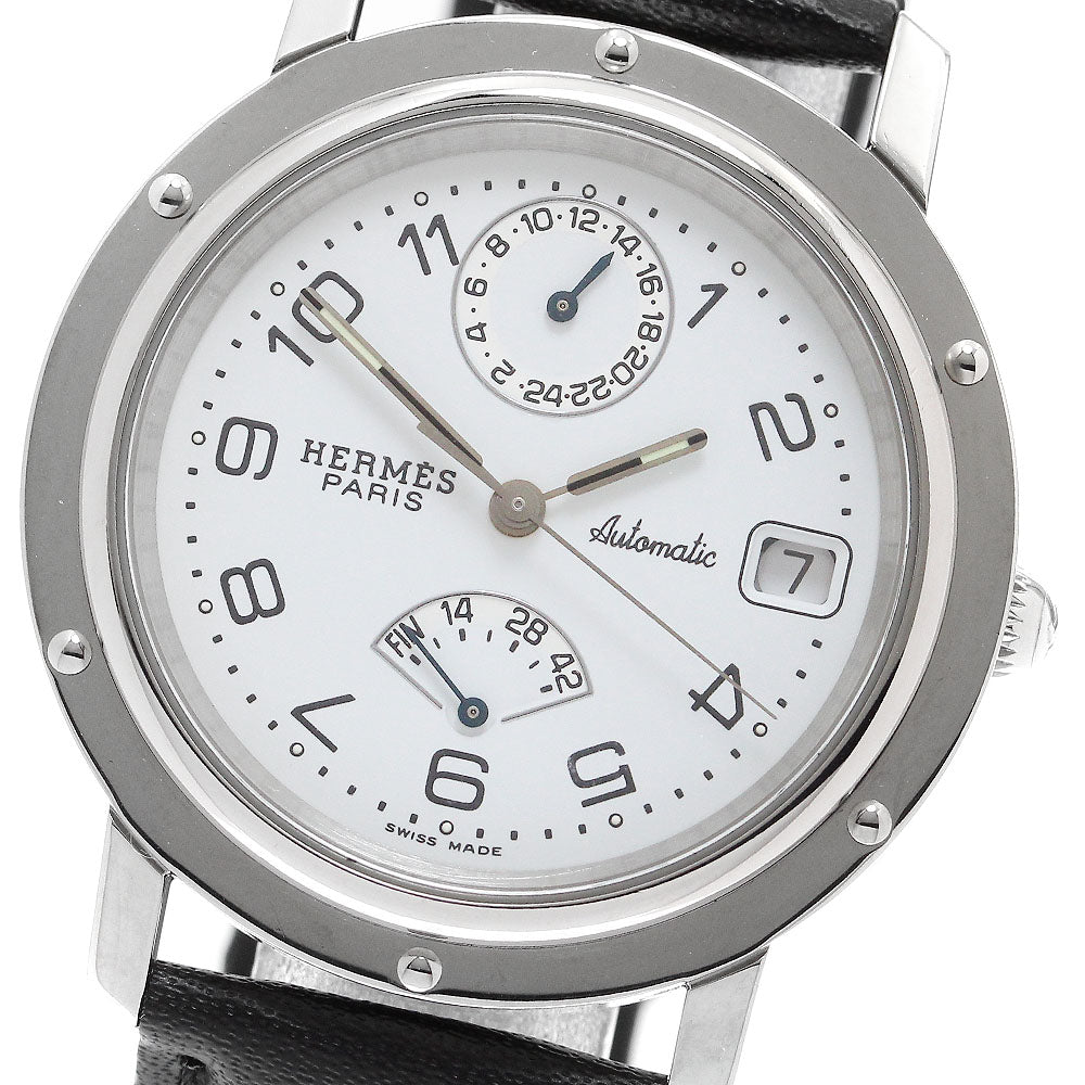 HERMES CL5.710 Clipper Date GMT Automatic Men's Watch with Inner Box and Warranty Card