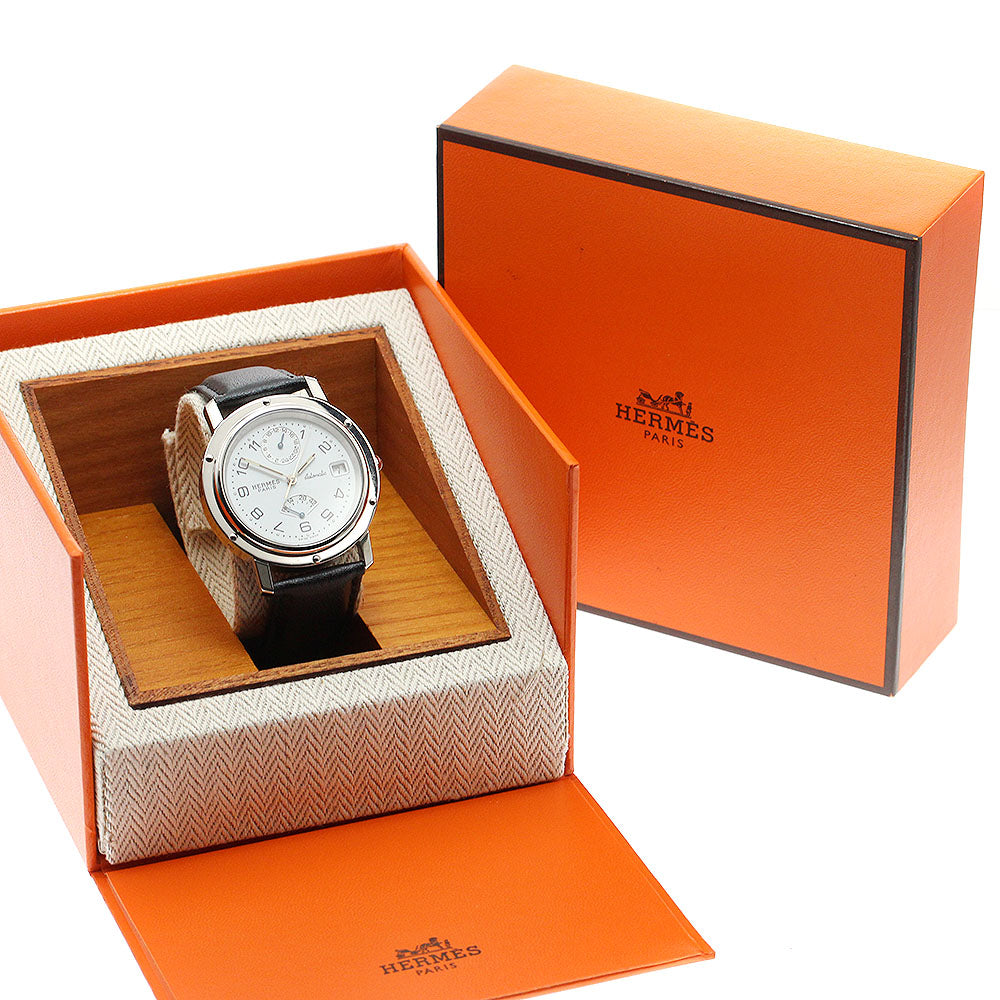HERMES CL5.710 Clipper Date GMT Automatic Men's Watch with Inner Box and Warranty Card
