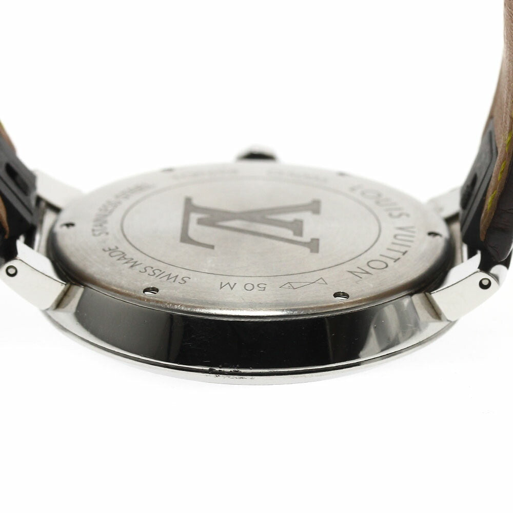 LOUIS VUITTON QA005 Tambour Slim Monogram Date Quartz Men's Watch