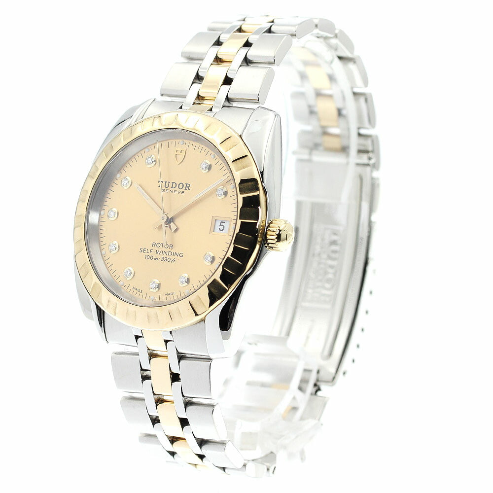 TUDOR 21013 Classic Date Yellow Gold Combination 10-Diamond Automatic Men's Watch