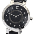 LOUIS VUITTON QA143 Tambour Slim PM 11P Diamond Quartz Women's Watch Excellent Condition with Box and Warranty Card