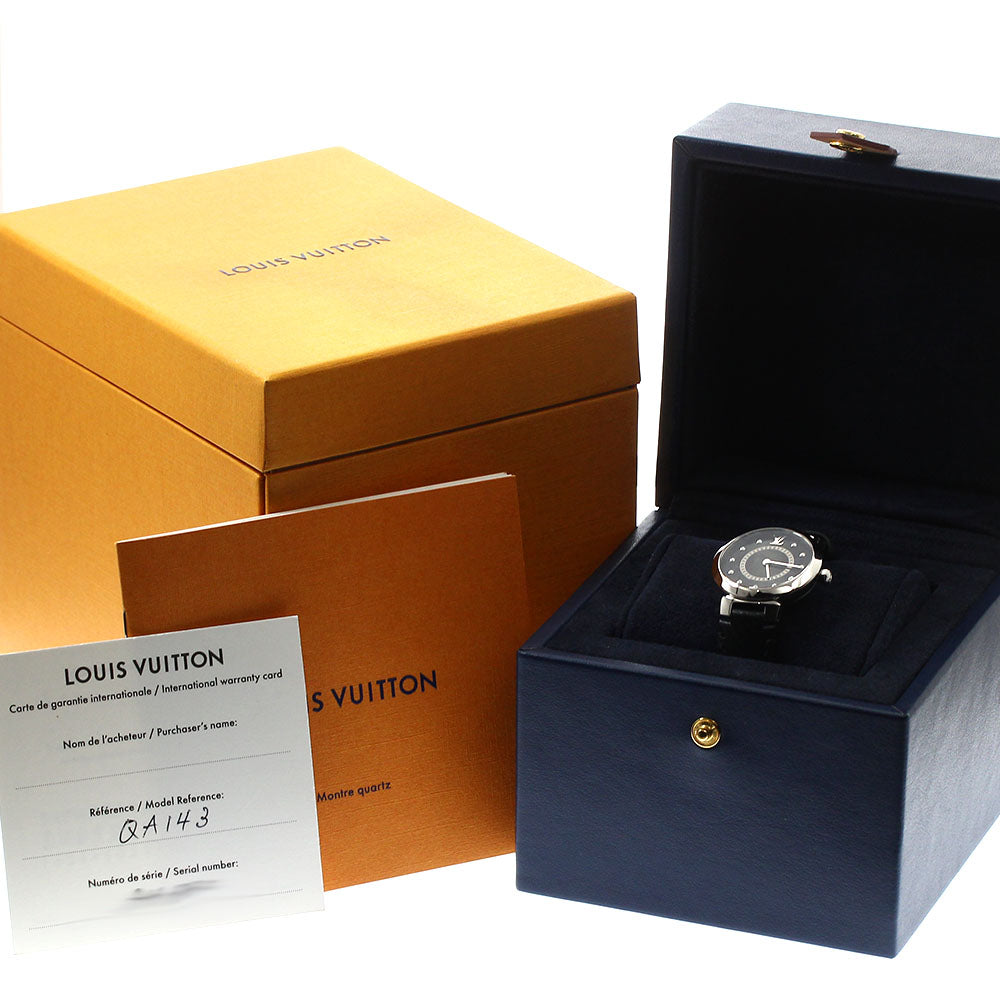 LOUIS VUITTON QA143 Tambour Slim PM 11P Diamond Quartz Women's Watch Excellent Condition with Box and Warranty Card