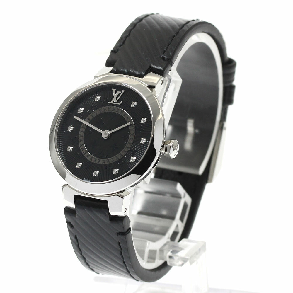 LOUIS VUITTON QA143 Tambour Slim PM 11P Diamond Quartz Women's Watch Excellent Condition with Box and Warranty Card