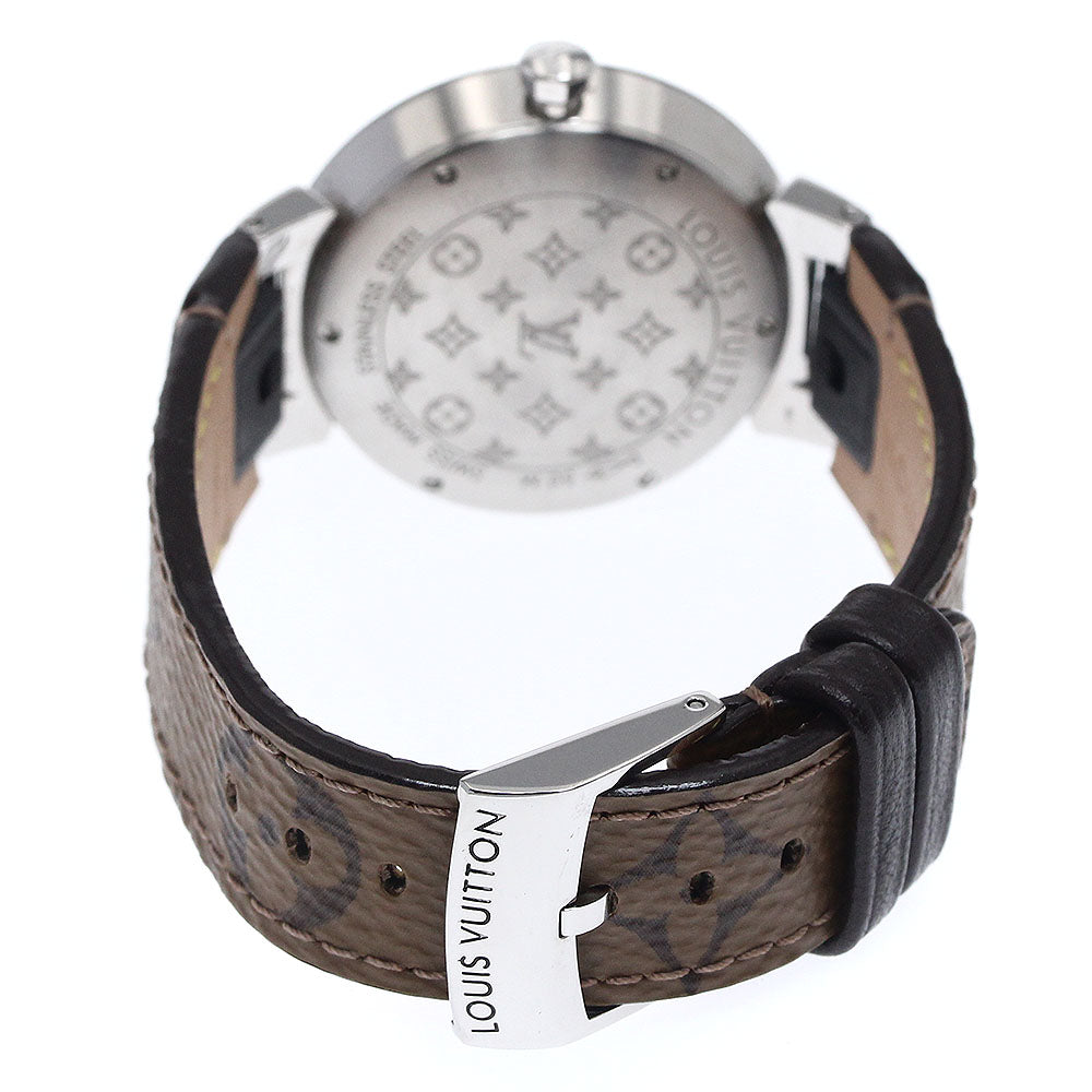 LOUIS VUITTON Q13ML Tambour Diamond Bezel Quartz Women's Watch