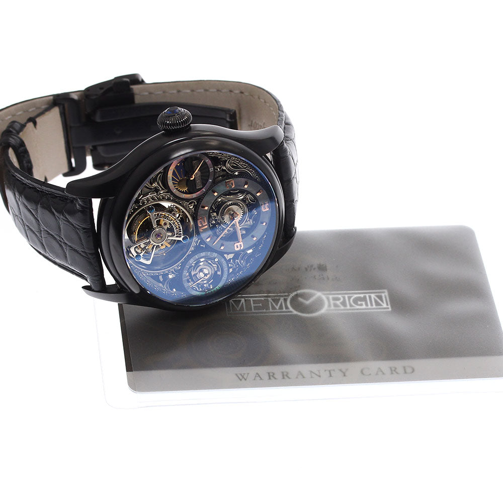 MEMORIGIN MO1231-BKBKBKA Starlit Legend Tourbillon Hand-wound Men's Watch Excellent Condition with Warranty.