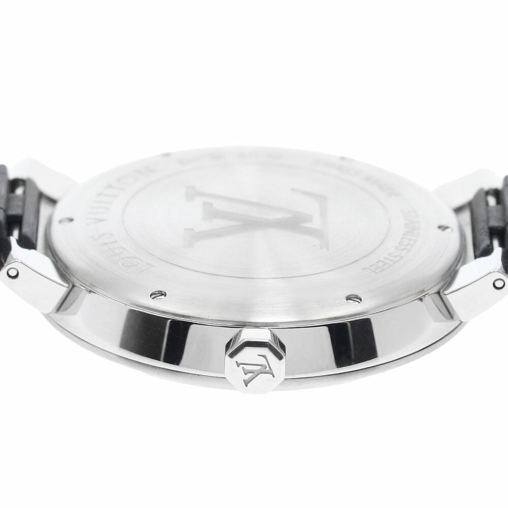 LOUIS VUITTON QA005 Tambour Slim Monogram Date Quartz Men's Watch with Box and Warranty Card