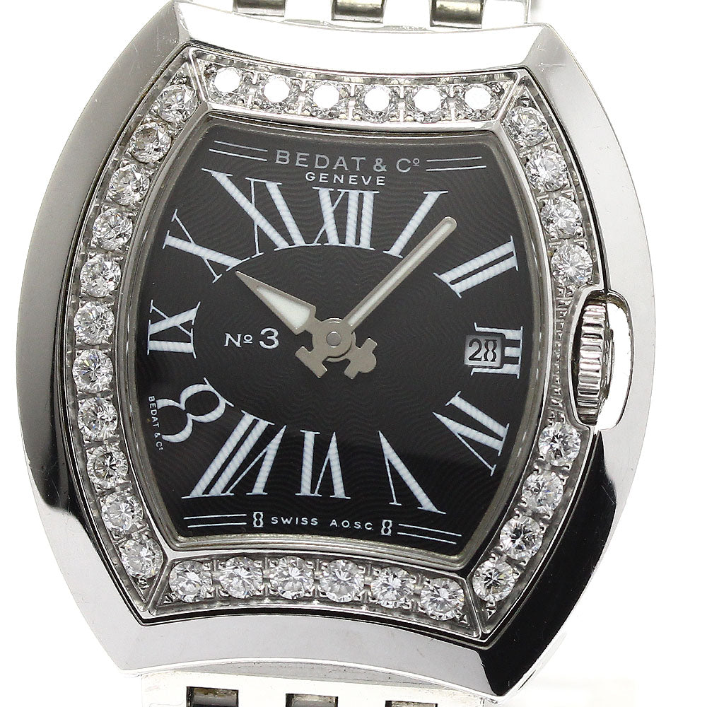 BEDAT&Co 334.031.301 No.3 Tonneau Watch Date Diamond Bezel Quartz Ladies