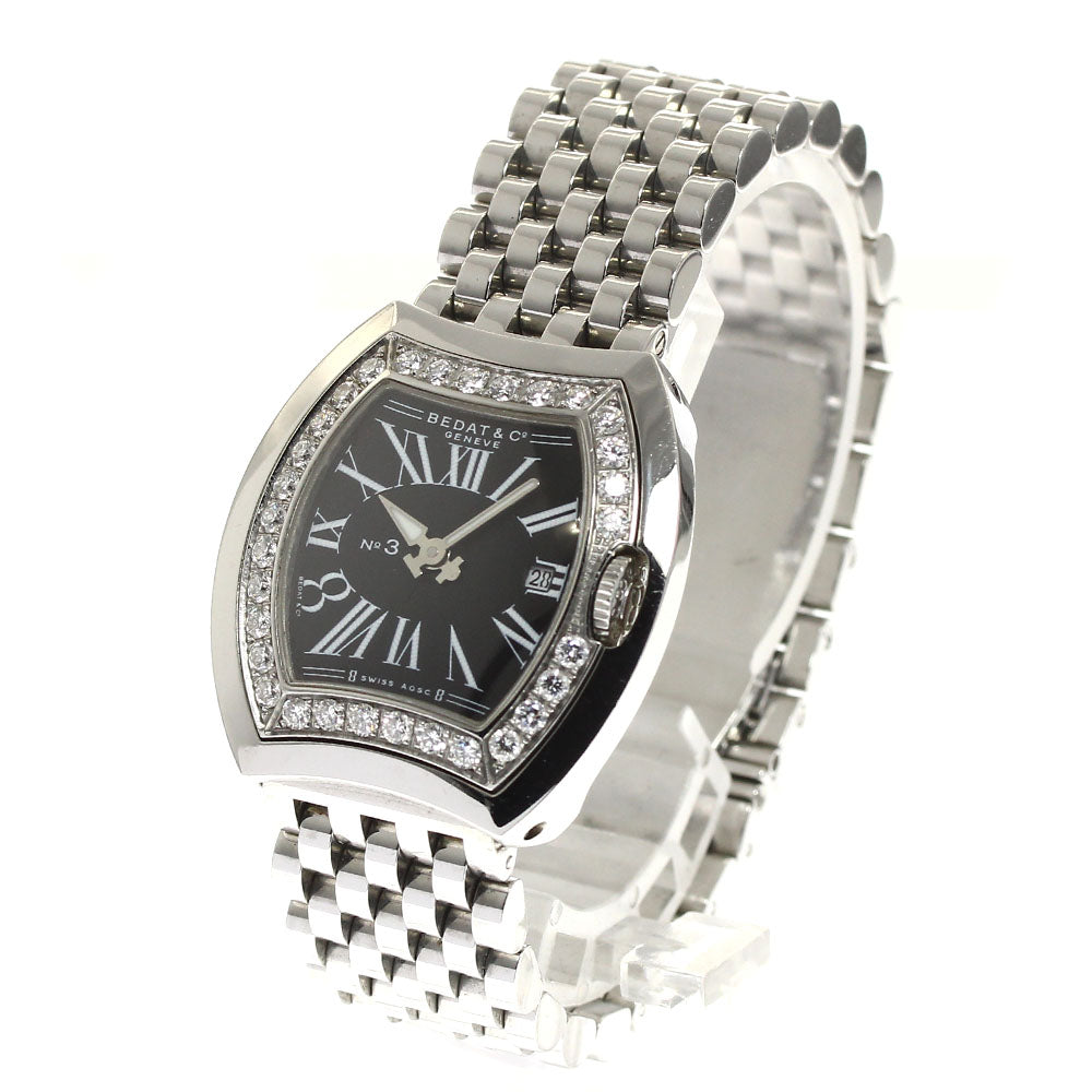 BEDAT&Co 334.031.301 No.3 Tonneau Watch Date Diamond Bezel Quartz Ladies