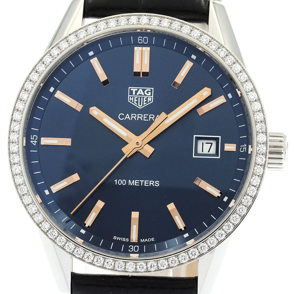 TAG Heuer WAR1114 Carrera Date Diamond Bezel Quartz Men's Watch - Excellent Condition