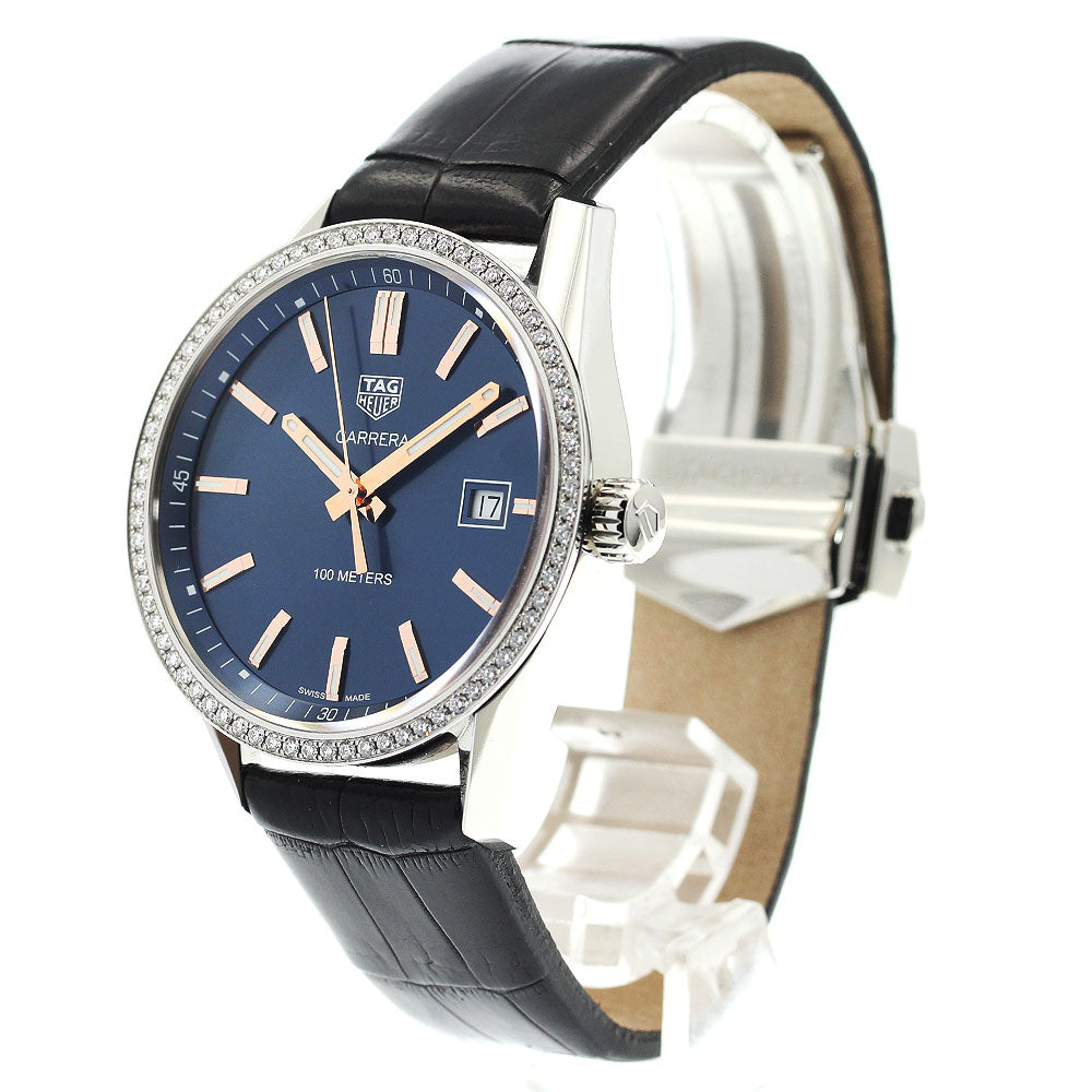 TAG Heuer WAR1114 Carrera Date Diamond Bezel Quartz Men's Watch - Excellent Condition
