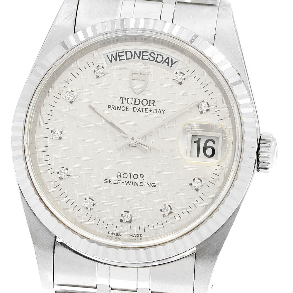 TUDOR 76214 Prince Date-Day 10P Diamond WG Bezel Automatic Men's Watch