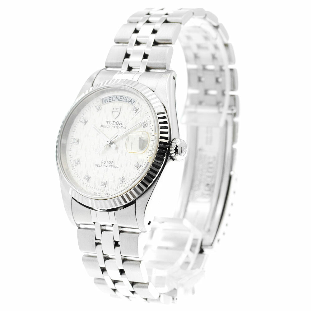 TUDOR 76214 Prince Date-Day 10P Diamond WG Bezel Automatic Men's Watch
