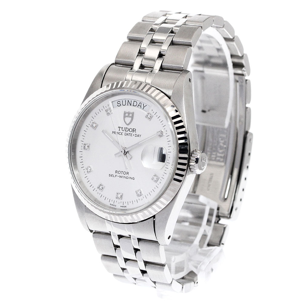TUDOR 76214 Prince Date-Day 10P Diamond WG Bezel Automatic Men's Watch