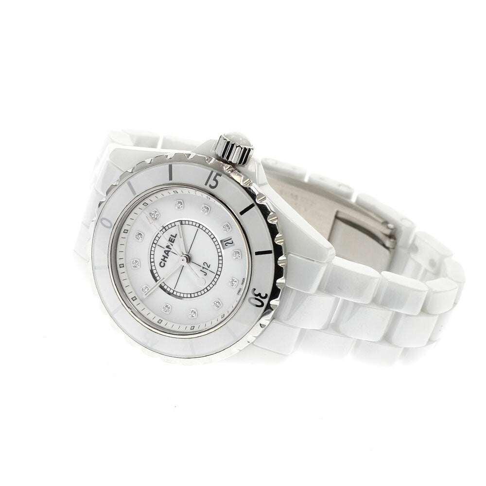 CHANEL H1628 J12 White Ceramic 12-Diamond Quartz Women's Watch