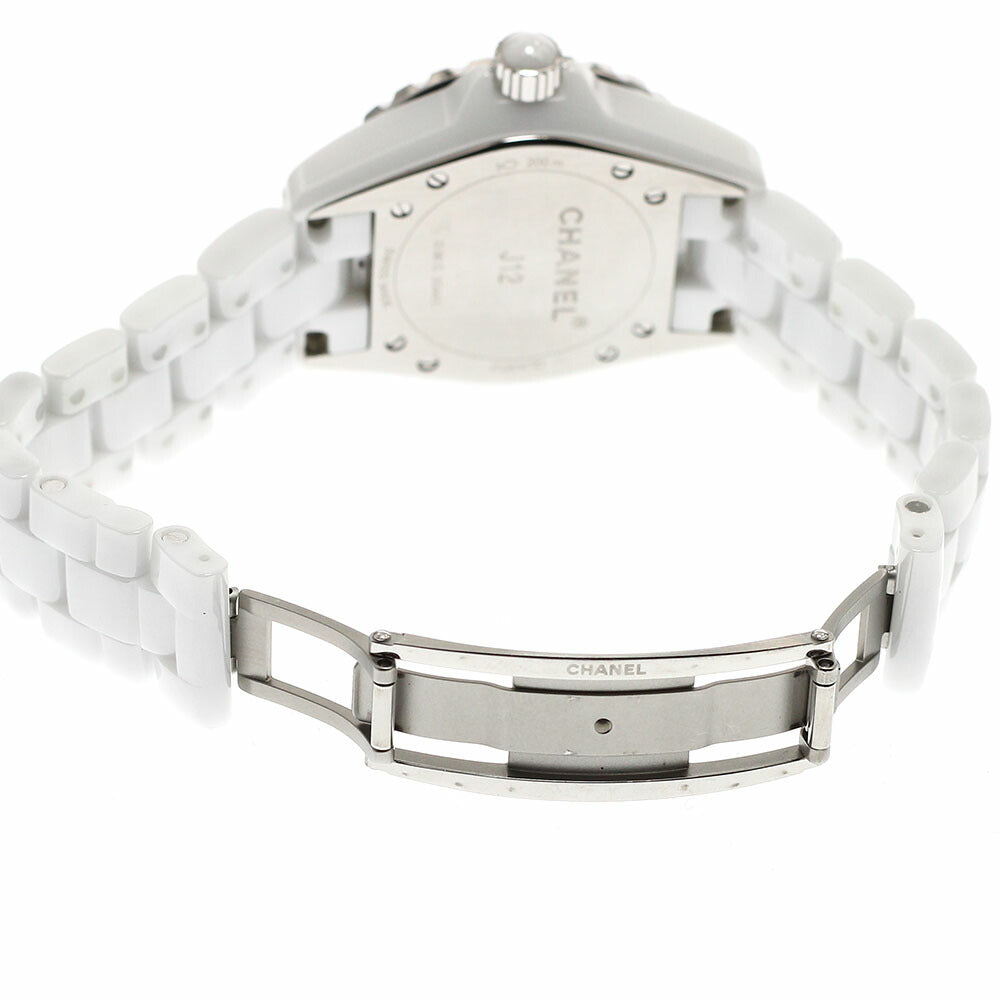 CHANEL H1628 J12 White Ceramic 12-Diamond Quartz Women's Watch