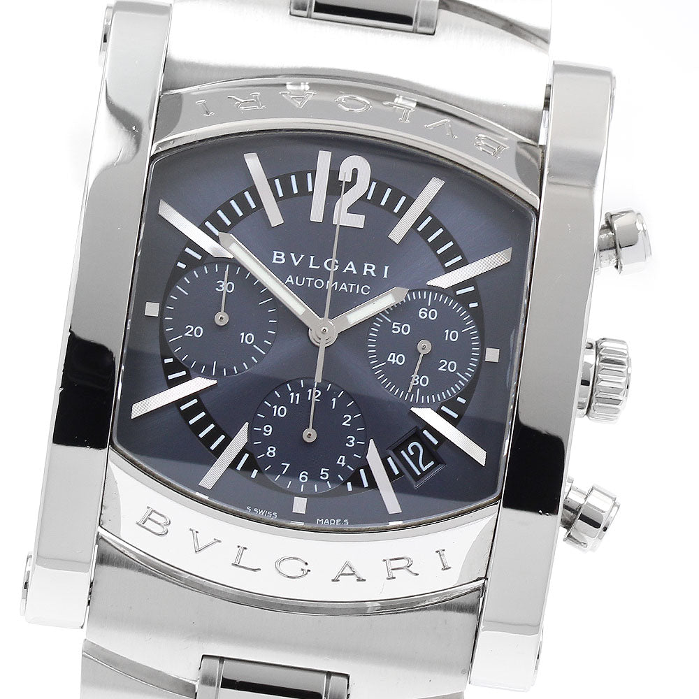 BVLGARI AA48SCH Assioma Chronograph Date Automatic Men's Watch (Good Condition)