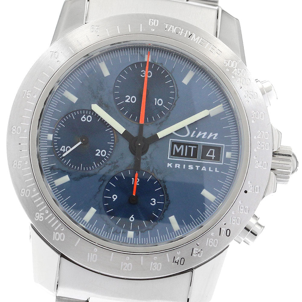 Sinn 303.KRISTALL Crystal Fulda Chronograph Day-Date Limited Edition of 1000 Pieces Worldwide Automatic Winding Men's Watch with Box and Warranty.