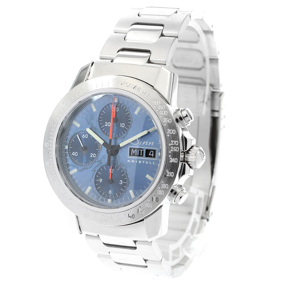 Sinn 303.KRISTALL Crystal Fulda Chronograph Day-Date Limited Edition of 1000 Pieces Worldwide Automatic Winding Men's Watch with Box and Warranty.