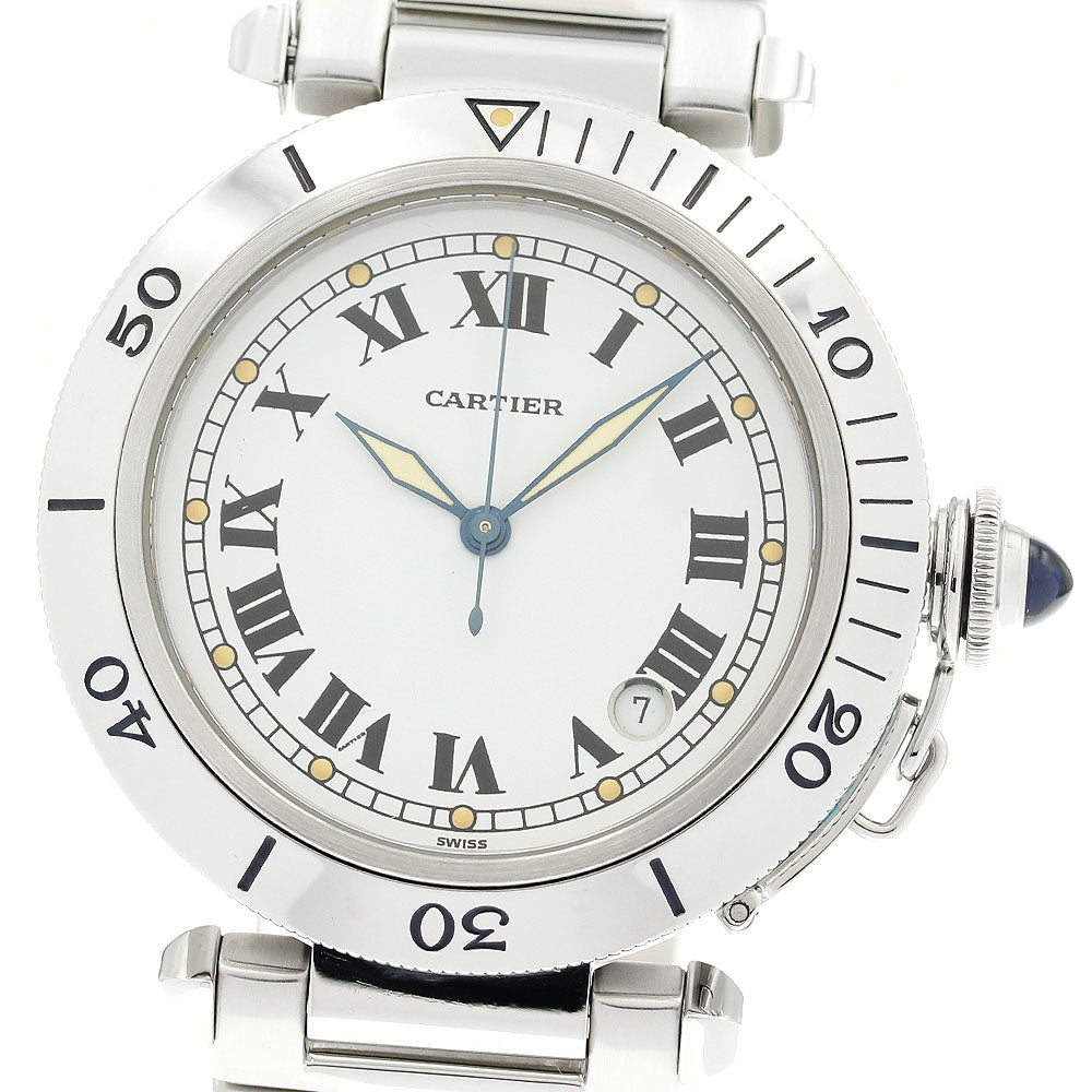 CARTIER W31005H3 Pasha 38mm Early Model Roman Numerals Automatic Men's Watch - Excellent Condition
