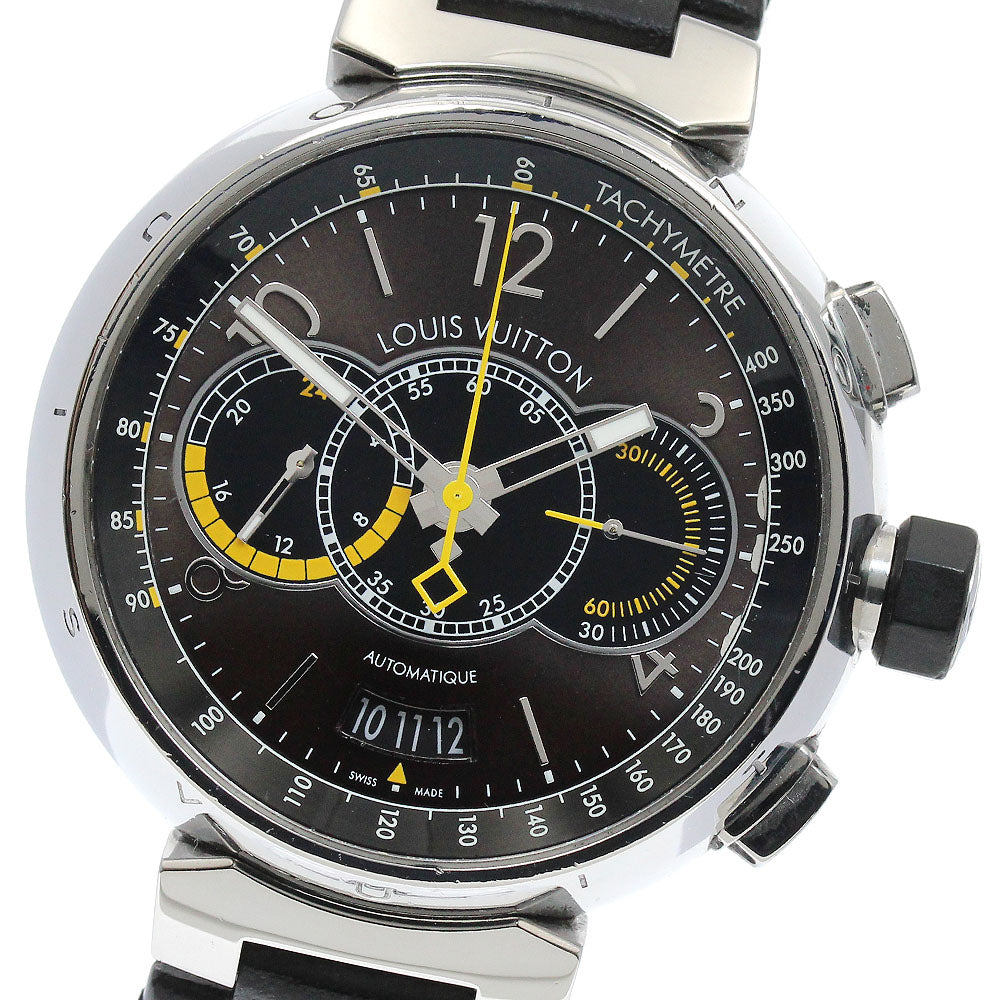 LOUIS VUITTON Q102L Tambour Chronograph Voyage Automatic Men's Watch with Box and Warranty Card