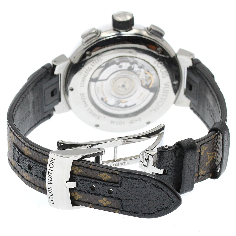 LOUIS VUITTON Q102L Tambour Chronograph Voyage Automatic Men's Watch with Box and Warranty Card