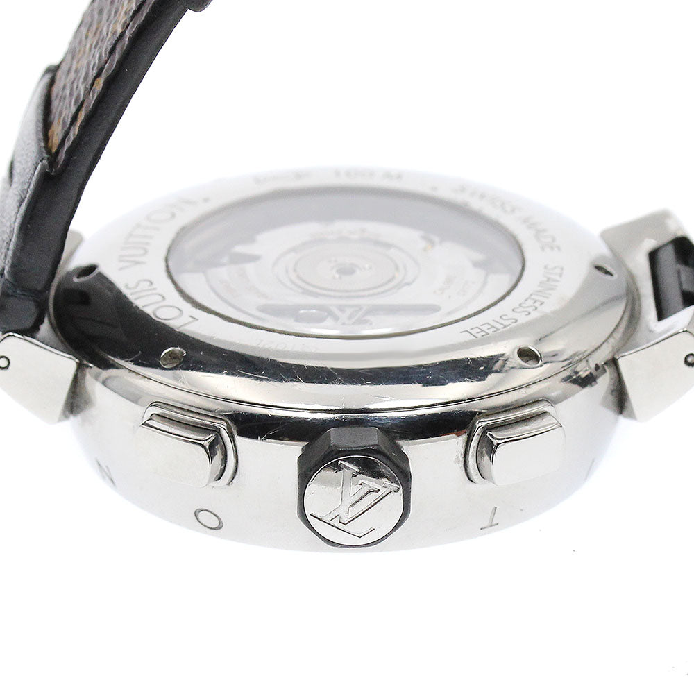 LOUIS VUITTON Q102L Tambour Chronograph Voyage Automatic Men's Watch with Box and Warranty Card