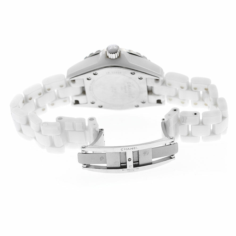 CHANEL H2010 J12 Pink Sapphire Bezel 12 Diamond Quartz Women's Watch