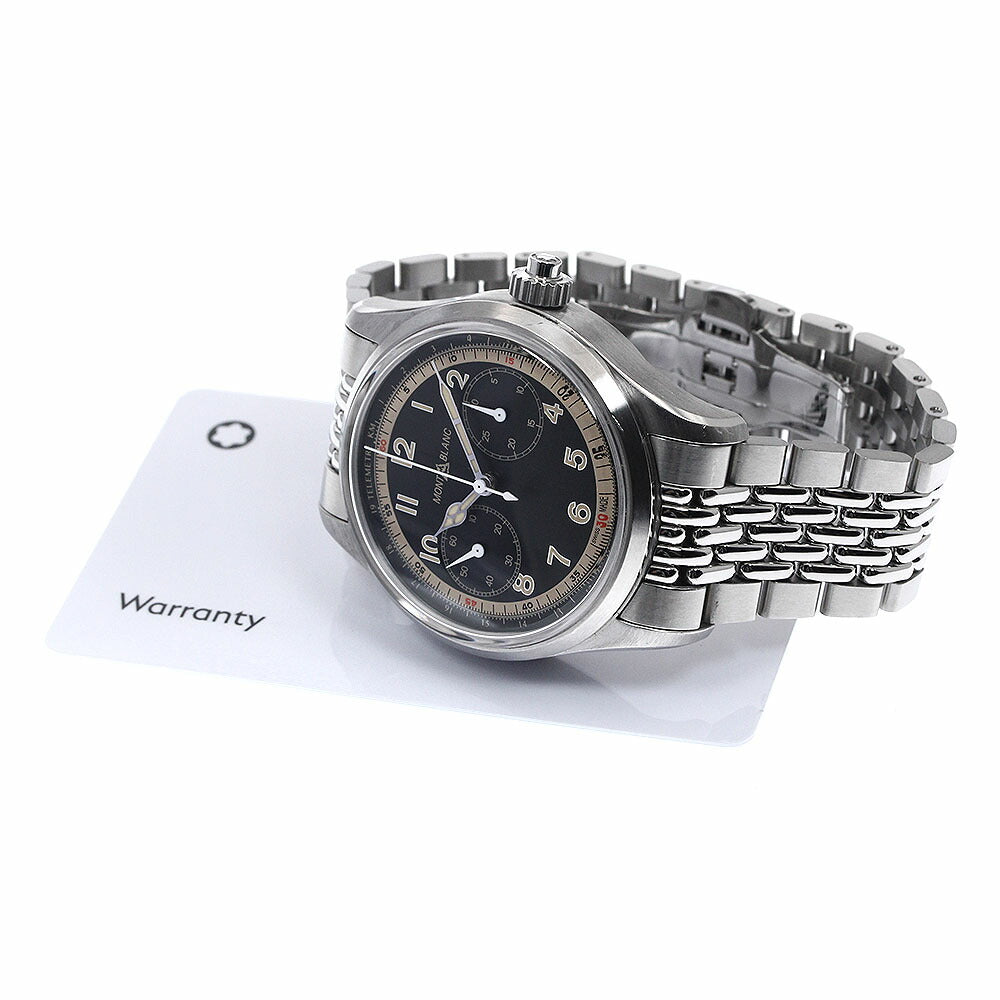 MONTBLANC 125582 1858 Monopusher Chronograph Automatic Men's Watch with Warranty Card