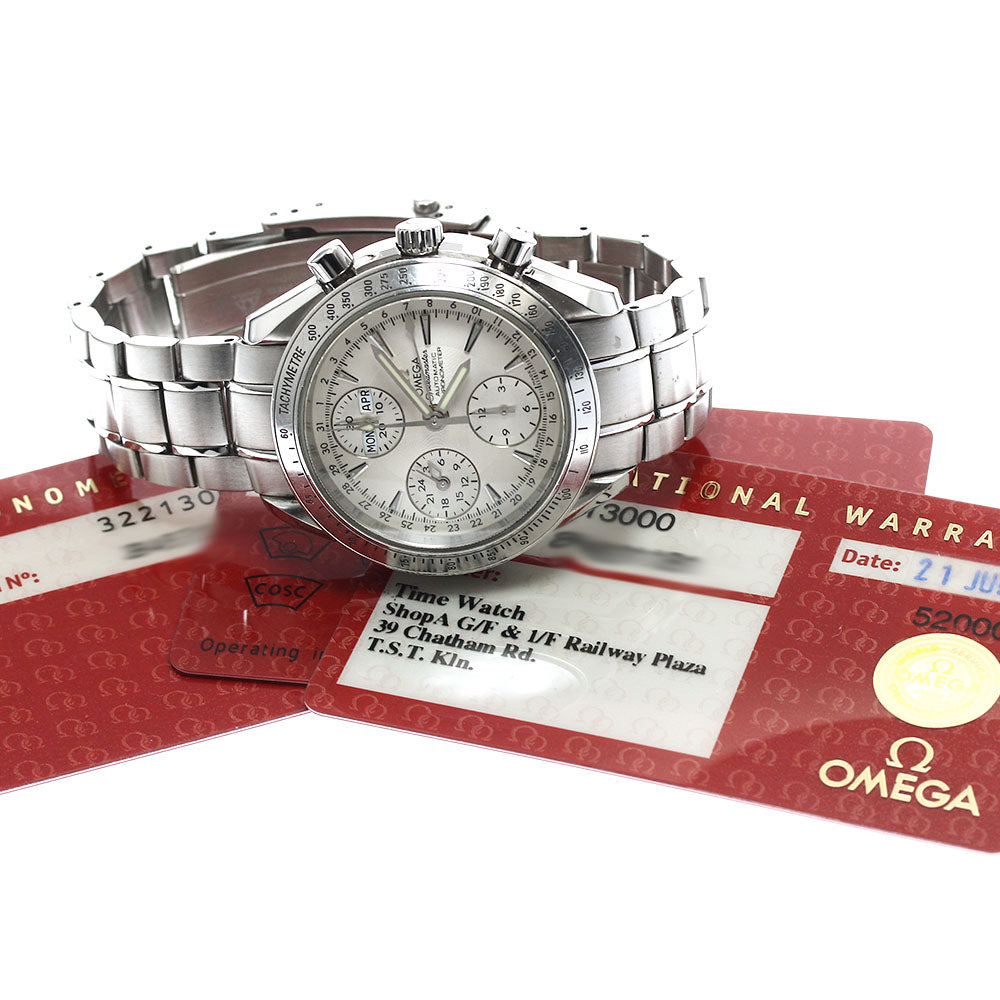 OMEGA 3221.30 Speedmaster Triple Calendar Chronograph Automatic Men's Watch with Warranty Card