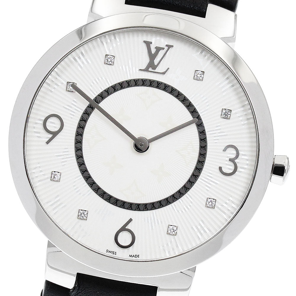 LOUIS VUITTON Q1E01 Tambour Slim 8P Diamond Quartz Men's Watch - Excellent Condition