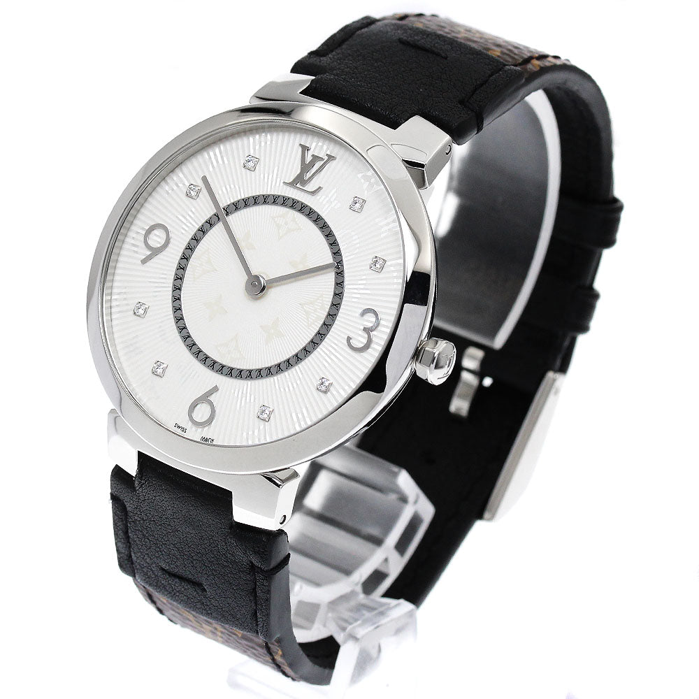 LOUIS VUITTON Q1E01 Tambour Slim 8P Diamond Quartz Men's Watch - Excellent Condition