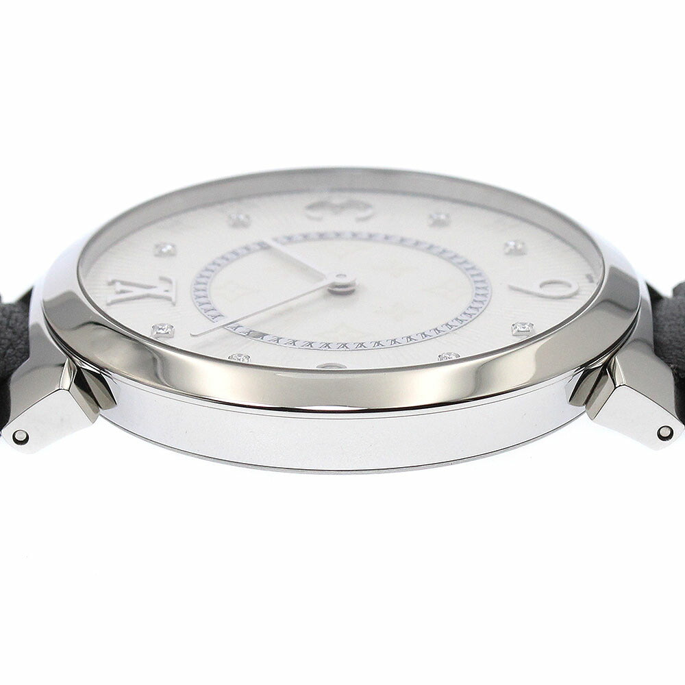 LOUIS VUITTON Q1E01 Tambour Slim 8P Diamond Quartz Men's Watch - Excellent Condition