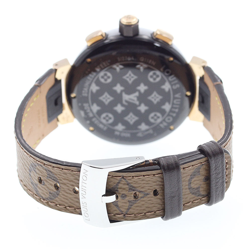 LOUIS VUITTON Q118N Tambour Quartz Men's Watch with Box and Warranty Card