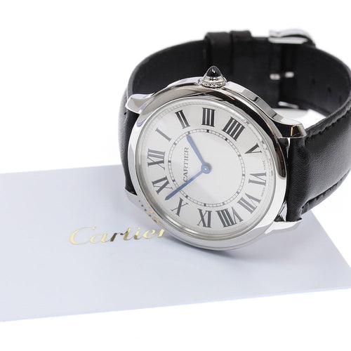 CARTIER WSRN0031 Ronde Must de 36mm Quartz Boys' Watch Excellent Condition with Warranty.