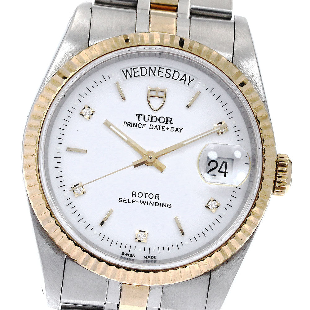 TUDOR 76213 Prince Date-Day YG Combination 5P Diamond Automatic Men's Watch