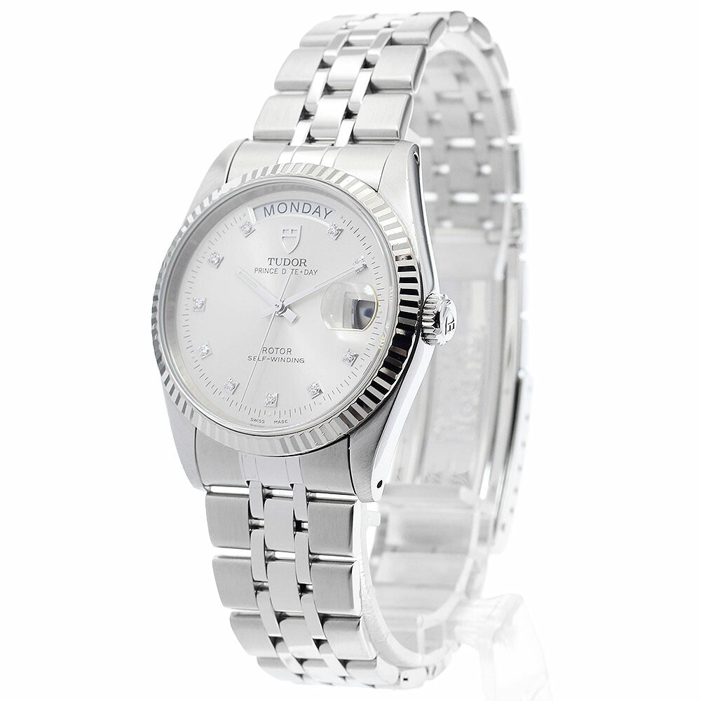 TUDOR 76214 Prince Date-Day 10P Diamond WG Bezel Automatic Men's Watch