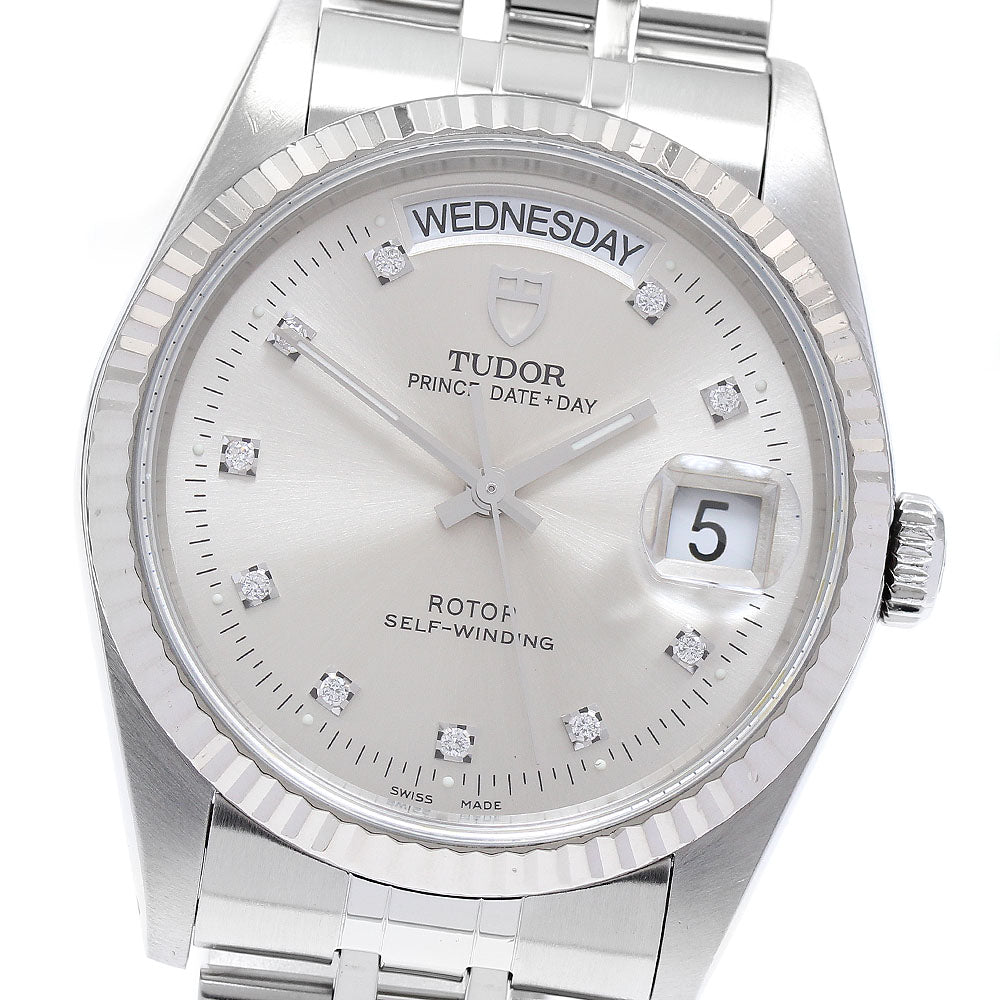TUDOR 76214 Prince Date-Day 10P Diamond WG Bezel Automatic Men's Watch