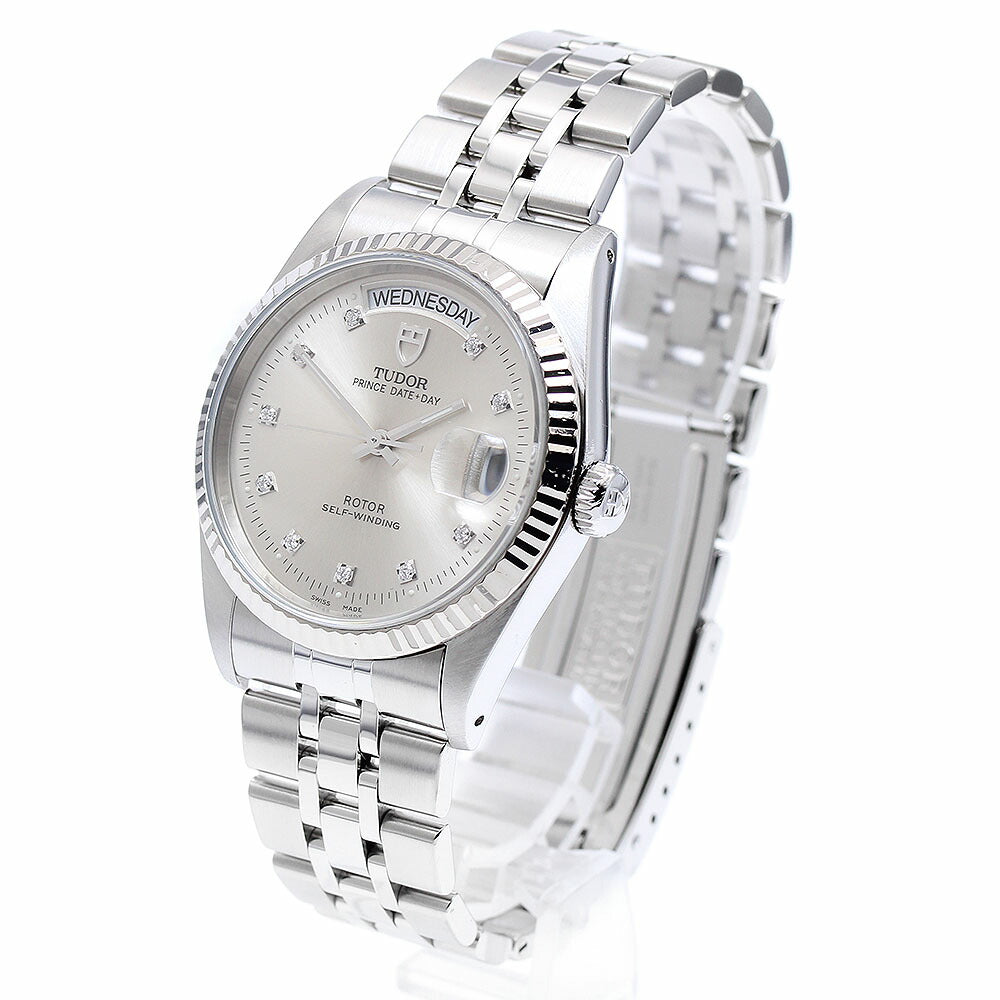 TUDOR 76214 Prince Date-Day 10P Diamond WG Bezel Automatic Men's Watch
