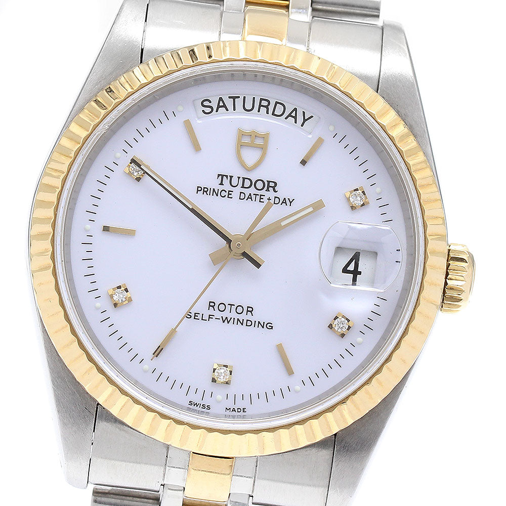 TUDOR 76213 Prince Date-Day YG Combination 5P Diamond Automatic Men's Watch