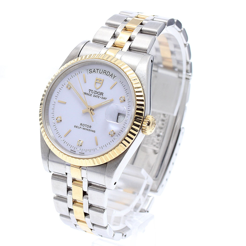 TUDOR 76213 Prince Date-Day YG Combination 5P Diamond Automatic Men's Watch