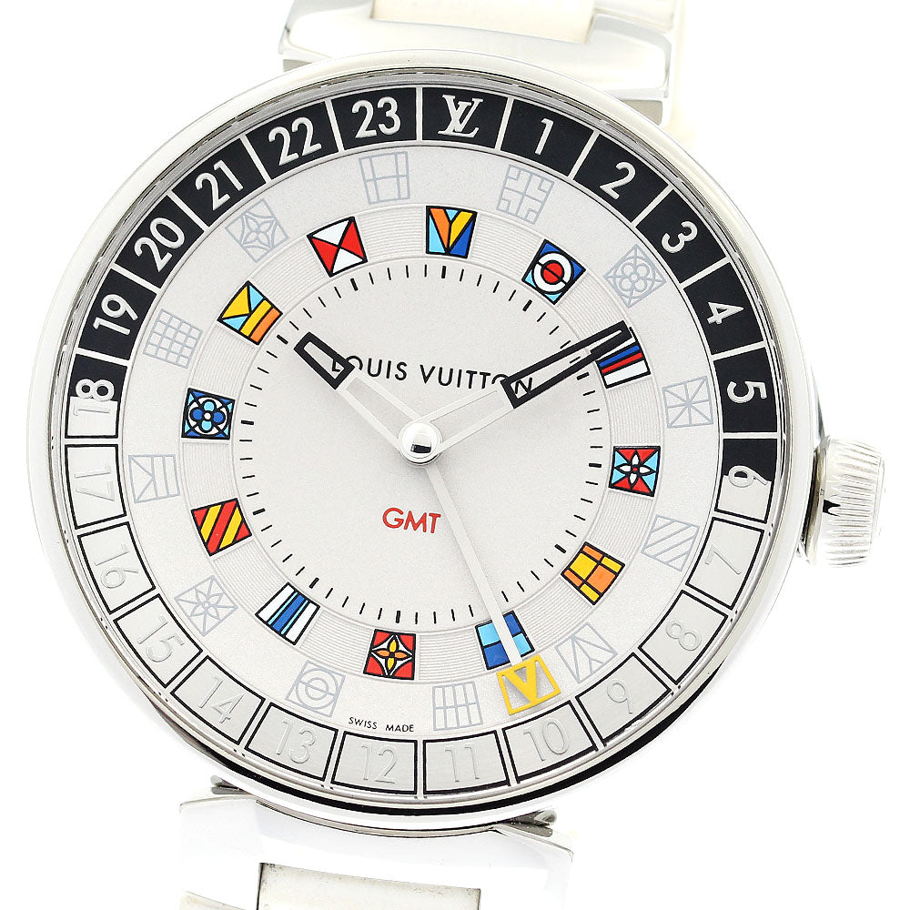 LOUIS VUITTON QA096 Tambour Moon Dual Time GMT Quartz Men's Watch (with box and warranty)