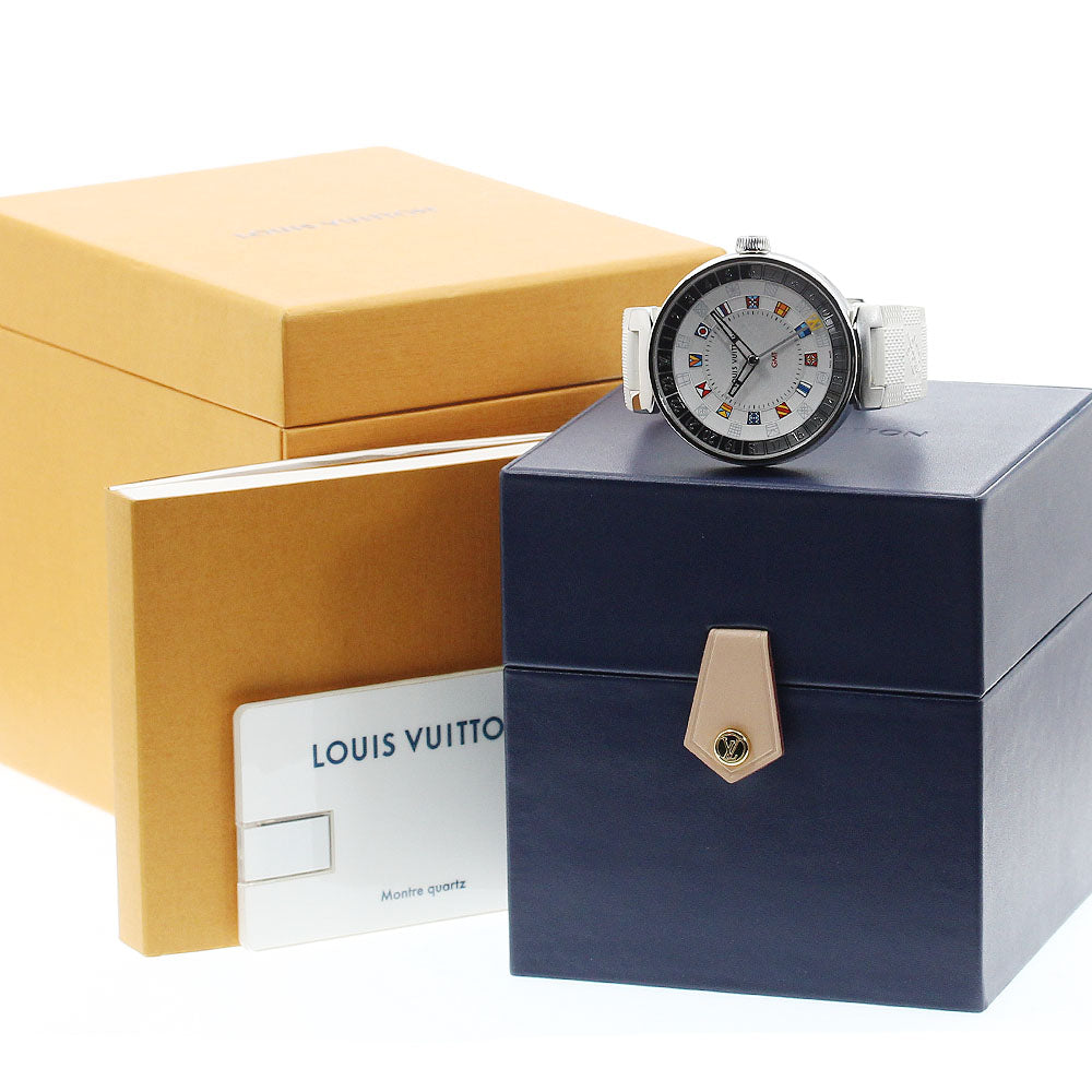 LOUIS VUITTON QA096 Tambour Moon Dual Time GMT Quartz Men's Watch (with box and warranty)