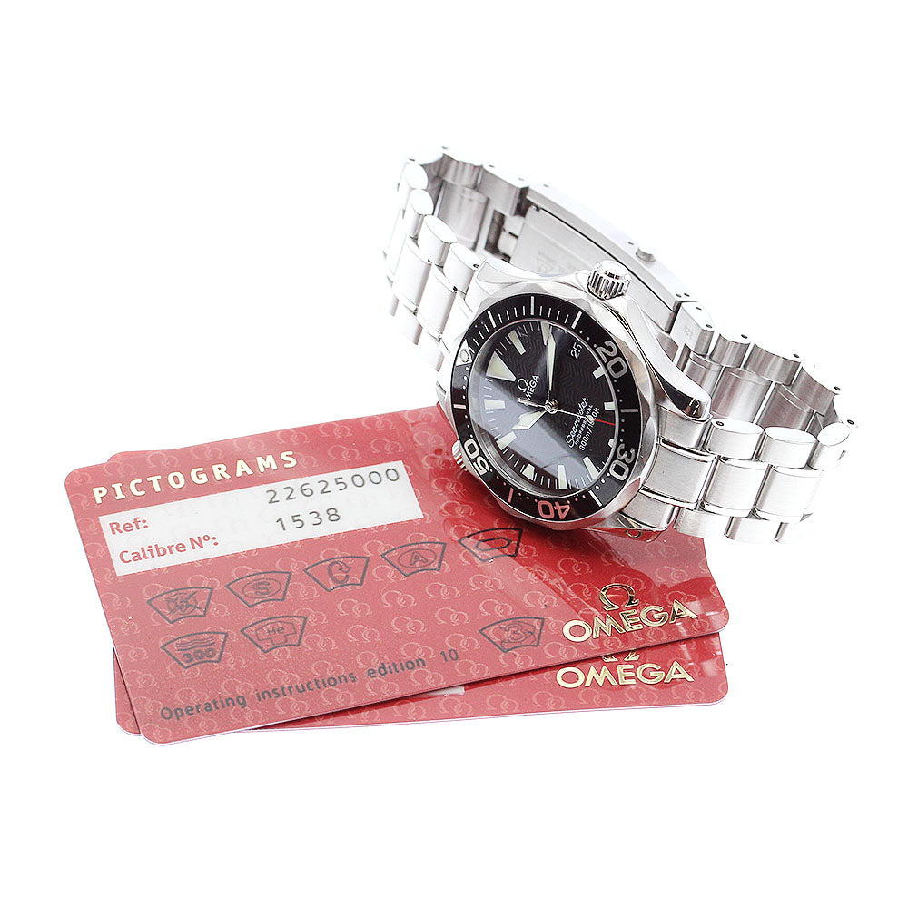 OMEGA 2262.50 Seamaster 300 Professional Date Quartz Boys' Watch with Warranty Card