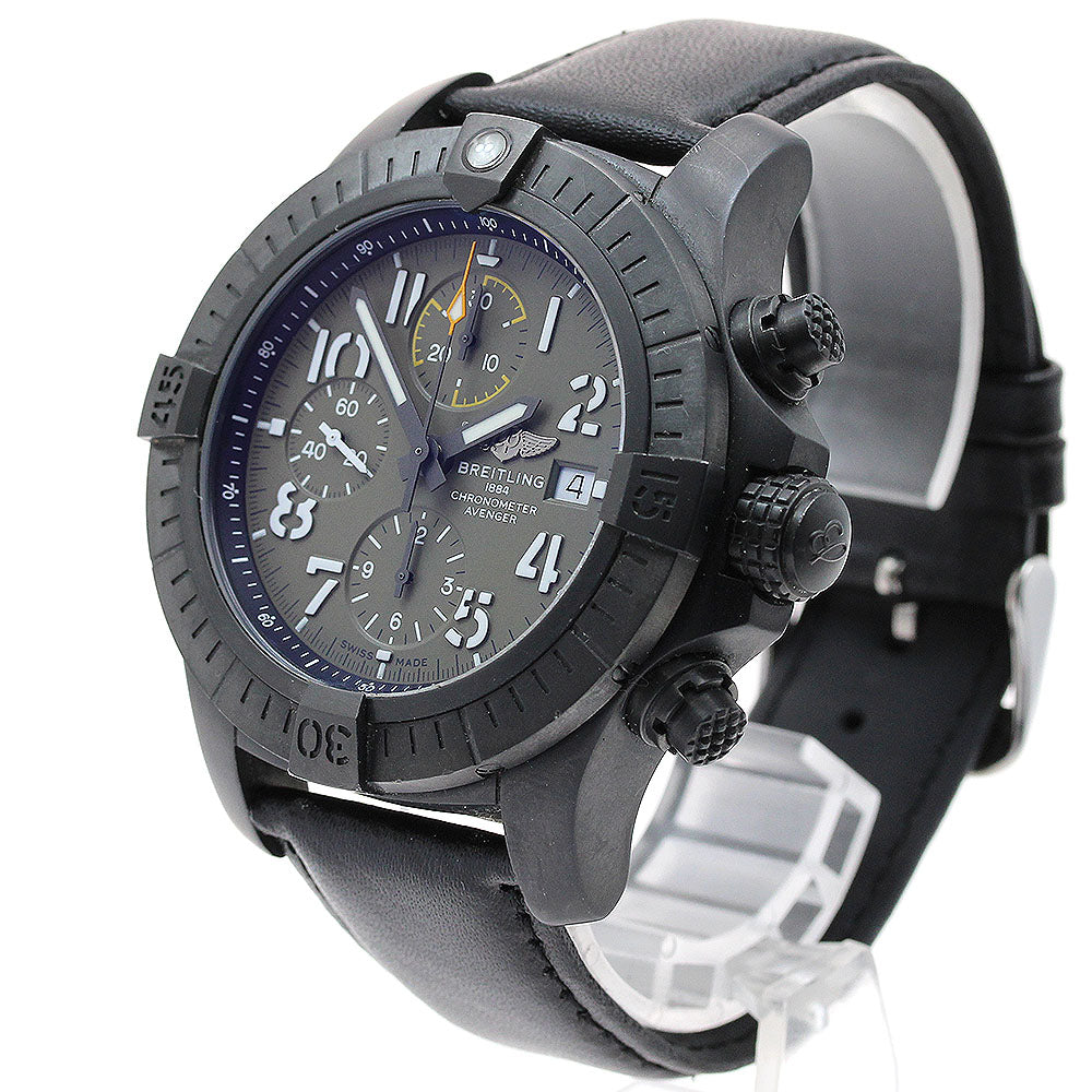BREITLING V13317 Avenger Chronograph 45 Night Mission Automatic Men's Watch Excellent Condition with Inner Box and Warranty Card.