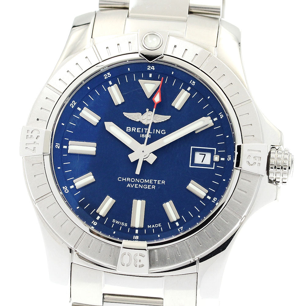 BREITLING A17318 Avenger Automatic 43 Date Automatic Men's Watch Excellent Condition with Box and Warranty Card