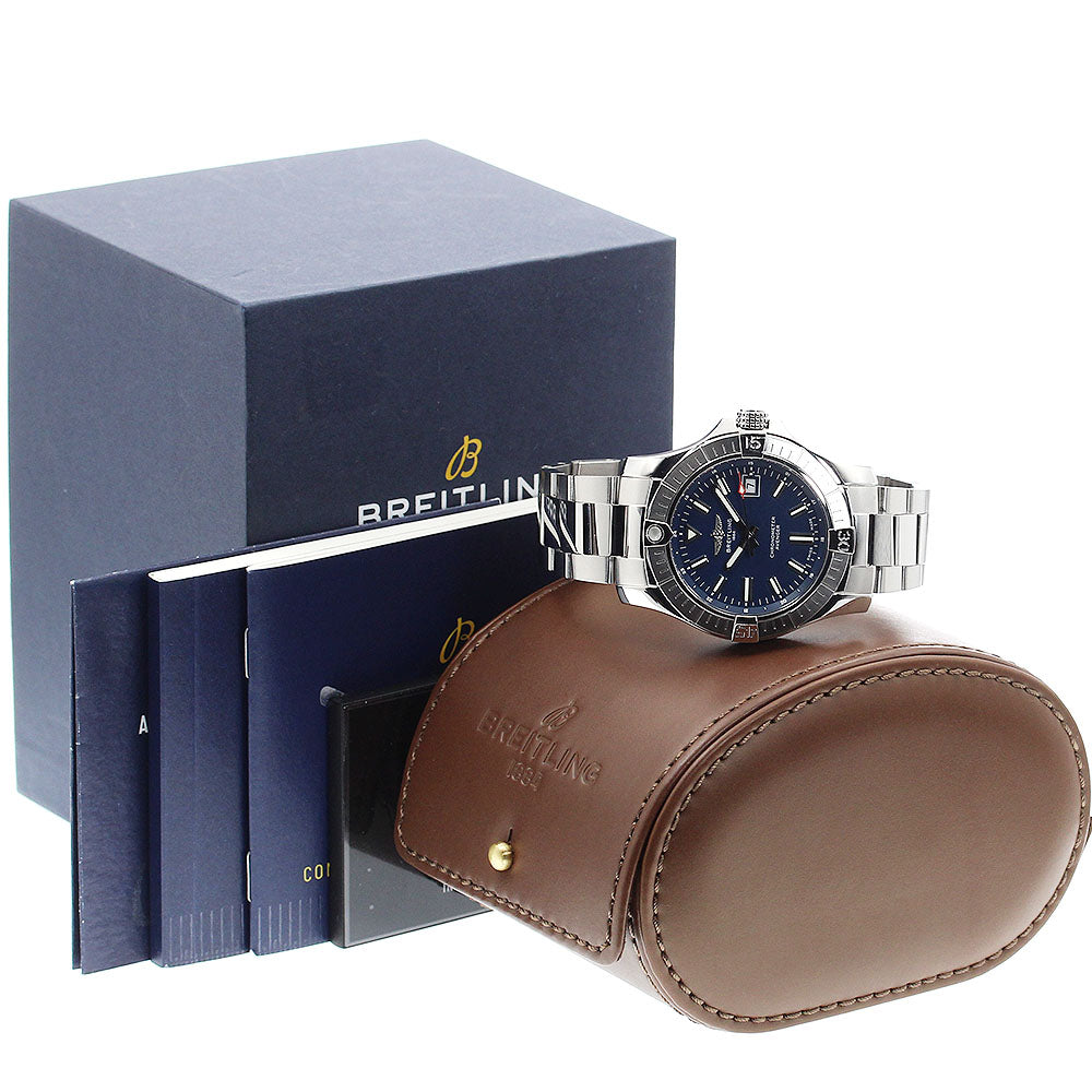 BREITLING A17318 Avenger Automatic 43 Date Automatic Men's Watch Excellent Condition with Box and Warranty Card