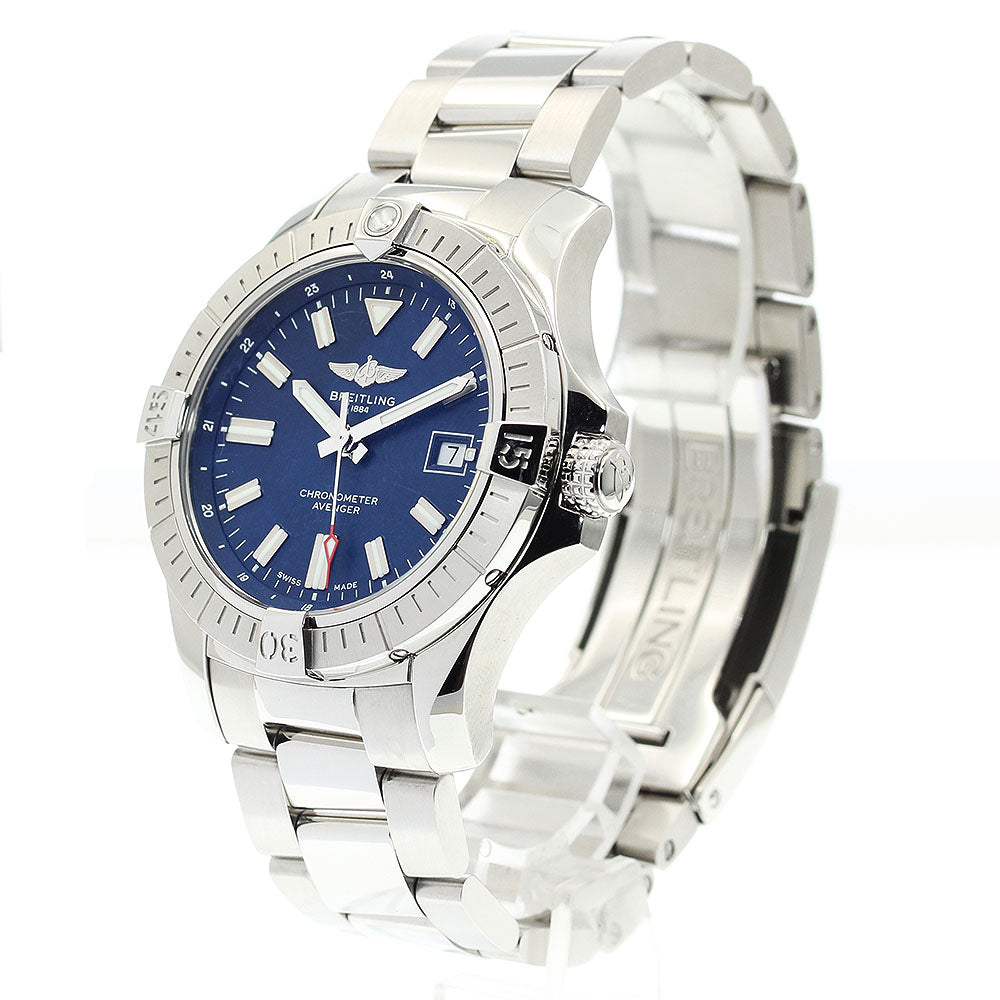 BREITLING A17318 Avenger Automatic 43 Date Automatic Men's Watch Excellent Condition with Box and Warranty Card