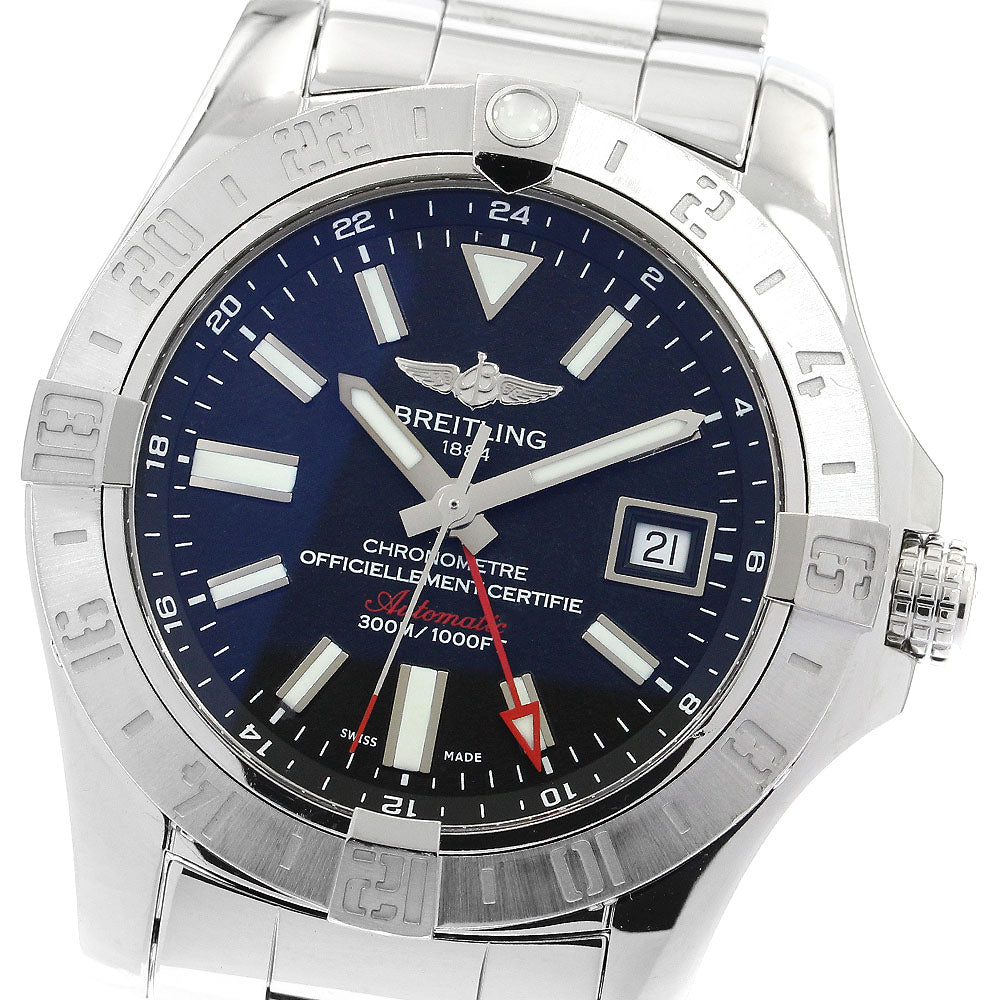 BREITLING A32390 Avenger II GMT Date Automatic Men's Watch Excellent Condition with Inner Box and Warranty Card.