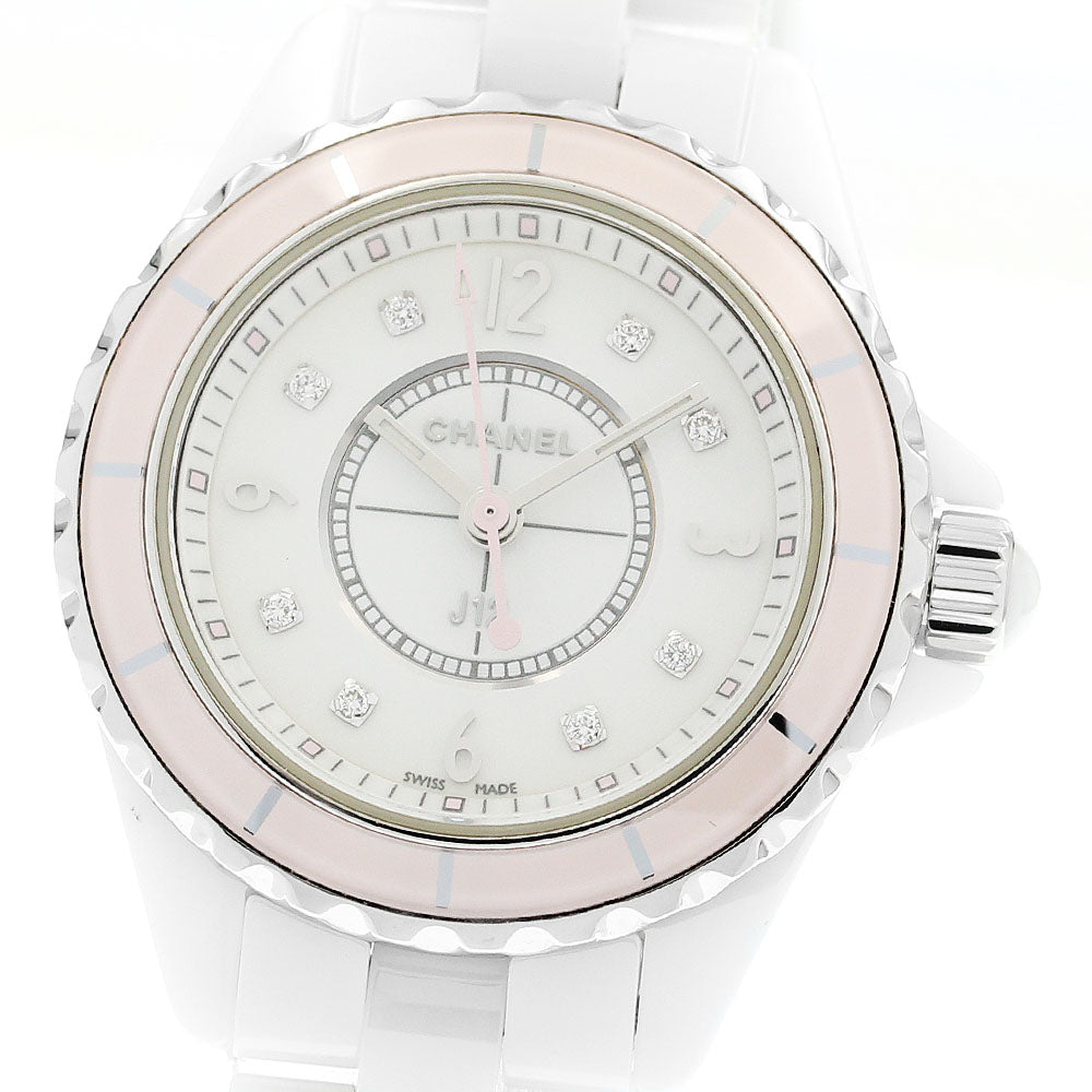 CHANEL H4466 J12 8-Diamond Soft Pink Quartz Women's Watch (Good Condition)