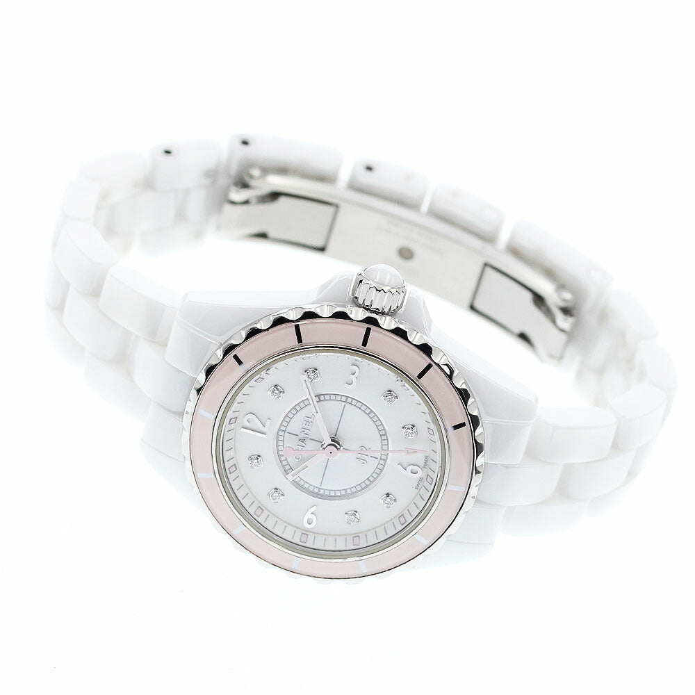 CHANEL H4466 J12 8-Diamond Soft Pink Quartz Women's Watch (Good Condition)